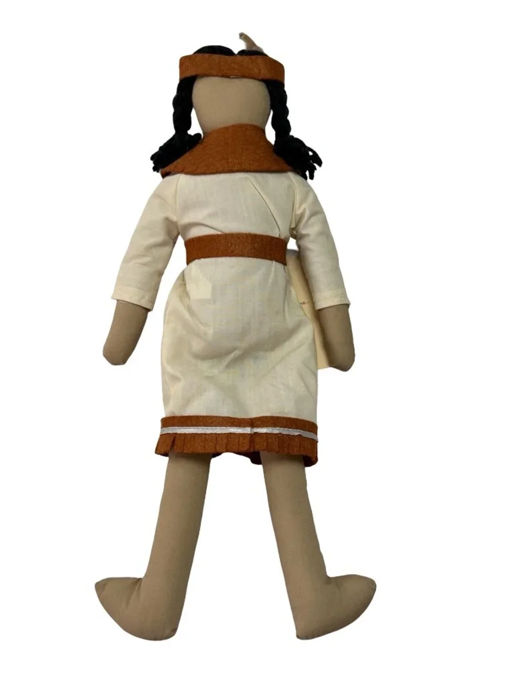 Vintage Overly-Raker Indian Maid Cloth Doll Primitive Folk Art Decor Original Ta